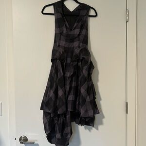 AllSaints Plaid Tartan Parachute Dress Asymmetrical Spitalfields 6
